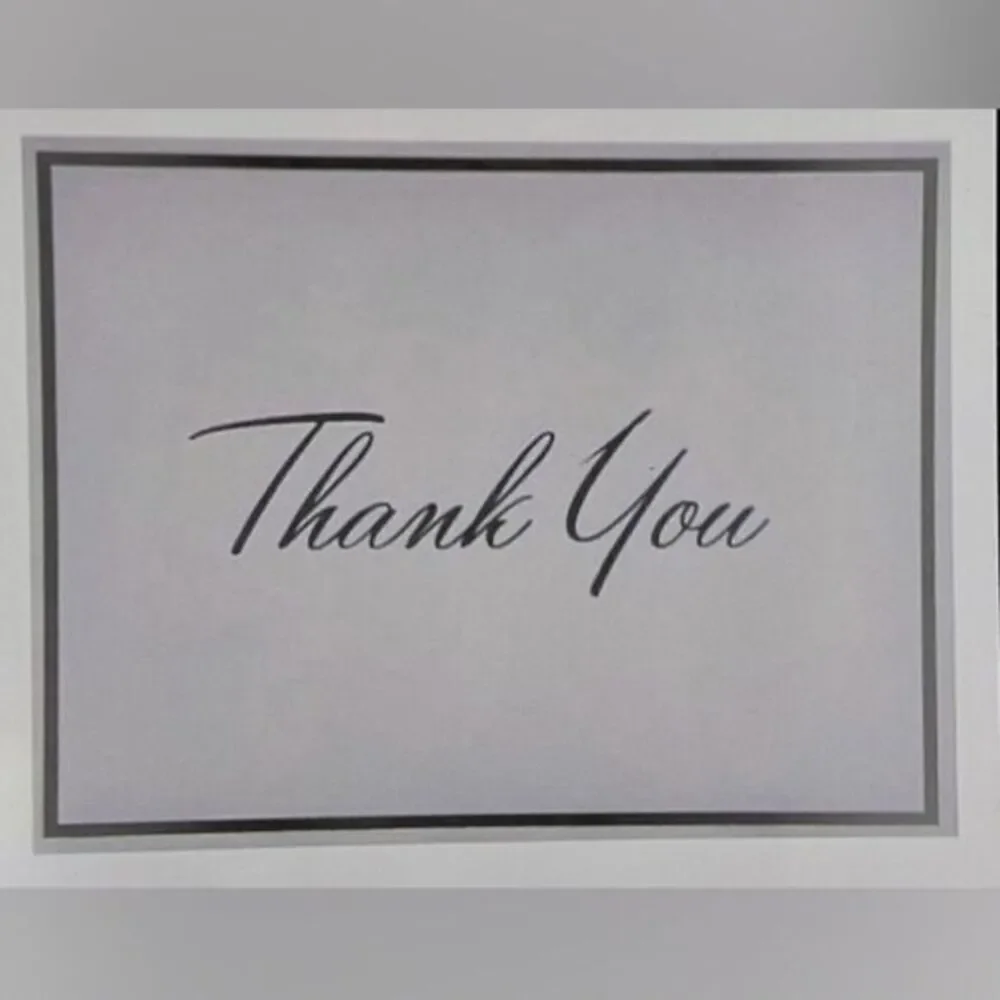 NWT Blank Striped‎ Thank You Cards- 96 Pack, 6 Designs